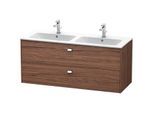 Duravit Brioso Waschtischunterbau BR410501021 1290x553 mm, Nussbaum Dunkel/Chrom, 2 Auszüge