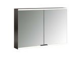 Emco prime Aufputz-Lichtspiegelschrank 949713545 1000x700mm, 2-türig, schwarz/spiegel