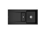 Villeroy und Boch Siluet Flächenbündige Spüle 33371FS5 mit Ablaufgarnitur und Handbetätigung, Ebony