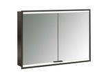 Emco prime Unterputz-Lichtspiegelschrank 949713555 1000x730mm, 2-türig, schwarz/spiegel