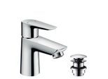hansgrohe Talis E 80 Waschtischarmatur 71701000 chrom, mit Push-Open Ablaufgarnitur