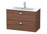 Duravit Brioso Waschtischunterbau BR411101021 Compact 820x553mm, Nussbaum Dunkel/Chrom, 2 Ausz.