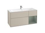 Villeroy und Boch Finion Waschtischunterschrank G070GMHH 119,6x59,1cm, Emotion, Regal rechts Olive Matt Lacquer, Sand Matt Lacquer