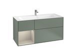 Villeroy und Boch Finion Waschtischunterschrank G060HHGM 119,6x59,1cm, Emotion, Regal links Sand Matt Lacquer, Olive Matt Lacquer