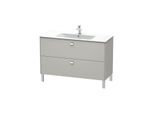 Duravit Brioso Waschtischunterbau BR440401007 1220x479mm, Betongrau Matt, 2 Auszüge, Griff Chrom