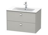 Duravit Brioso Waschtischunterbau BR410201007 820x553 mm, Betongrau Matt, 2 Auszüge, Griff Chrom