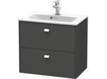 Duravit Brioso Waschtischunterbau BR411001049 Compact 620x553 Graphit Matt, 2 Ausz., Griff Chrom