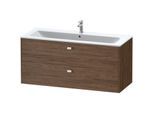 Duravit Brioso Waschtischunterbau BR410401021 1220x553 mm, Nussbaum Dunkel/Chrom, 2 Auszüge