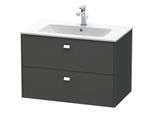 Duravit Brioso Waschtischunterbau BR410201049 820x553 mm, Graphit Matt, 2 Auszüge, Griff Chrom
