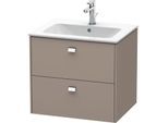 Duravit Brioso Waschtischunterbau BR410101043 620x553 mm, Basalt Matt, 2 Auszüge, Griff Chrom