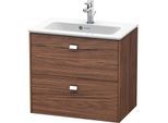 Duravit Brioso Waschtischunterbau BR411001021 Compact 620x553mm, Nussbaum Dunkel/Chrom, 2 Ausz.