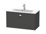 Duravit Brioso Waschtischunterbau BR401101049 820x389mm, Graphit Matt, 1 Auszug, Griff Chrom