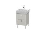 Duravit Brioso Waschtischunterbau BR443201007 484x459mm, Betongrau Matt, 2 Auszüge, Griff Chrom