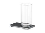 Keuco Edition 400 Glashalter 11550139000 Schwarzchrom gebürstet, mit Echtkristallglas
