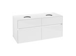 Villeroy und Boch Collaro Waschtischunterschrank C04400DH 120 x 54,8 x 50 cm, für 2 Waschtische, Glossy White