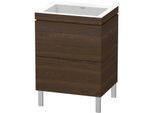 Duravit L-Cube Waschtisch-Unterschrank LC6936N6969 60 x 48 cm, ohne Hahnloch, nussbaum gebürstet, 2 Auszüge, bodenstehend