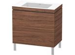Duravit L-Cube Waschtisch-Unterschrank LC6937N2121 80 x 48 cm, ohne Hahnloch, nussbaum dunkel, 2 Auszüge, bodenstehend