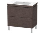 Duravit L-Cube Waschtisch-Unterschrank LC6937N7272 80 x 48 cm, ohne Hahnloch, eiche dunkel gebürstet, 2 Auszüge, bodenstehend