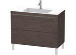Duravit L-Cube Waschtisch-Unterschrank LC6938O7272 100 x 48 cm, 1 Hahnloch, eiche dunkel gebürstet, 2 Auszüge, bodenstehend