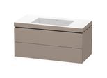 Duravit L-Cube Waschtisch-Unterschrank LC6928N4343 100 x 48 cm, ohne Hahnloch, basalt matt, 2 Schubkästen