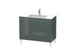 Duravit L-Cube Waschtisch-Unterschrank LC6938O3838 100 x 48 cm, 1 Hahnloch, dolomiti grey hochglanz, 2 Auszüge, bodenstehend