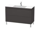 Duravit L-Cube Waschtisch-Unterschrank LC6939O8080 120 x 48 cm, 1 Hahnloch, graphit supermatt, 2 Auszüge, bodenstehend