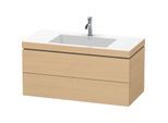 Duravit L-Cube Waschtisch-Unterschrank LC6928O3030 100 x 48 cm, 1 Hahnloch, Eiche natur, 2 Schubkästen