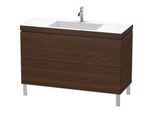 Duravit L-Cube Waschtisch-Unterschrank LC6939O6969 120 x 48 cm, 1 Hahnloch, nussbaum gebürstet, 2 Auszüge, bodenstehend
