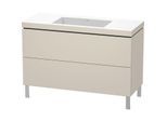 Duravit L-Cube Waschtisch-Unterschrank LC6939N9191 120 x 48 cm, ohne Hahnloch, taupe matt, 2 Auszüge, bodenstehend