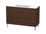 Duravit L-Cube Waschtisch-Unterschrank LC6939N6969 120 x 48 cm, ohne Hahnloch, nussbaum gebürstet, 2 Auszüge, bodenstehend