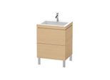Duravit L-Cube Waschtisch-Unterschrank LC6936O3030 60 x48 cm, 1 Hahnloch, Eiche natur, 2 Auszüge, bodenstehend