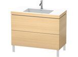 Duravit L-Cube Waschtisch-Unterschrank LC6938O7171 100 x 48 cm, 1 Hahnloch, mediterane eiche, 2 Auszüge, bodenstehend