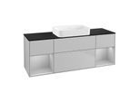 Villeroy und Boch Finion Waschtischunterschrank G742GJGJ 160x60,3x50,1cm, Regale Light grey matt lacquer, Light grey matt