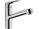 hansgrohe Focus M42 Küchenarmatur 150 71814000 mit Ausziehauslauf, chrom, 1 jet