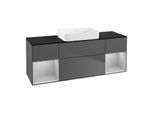 Villeroy und Boch Finion Waschtischunterschrank G742GJGK 160x60,3x50,1cm, Regale Light grey matt lacquer, Anthracite matt