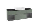 Villeroy und Boch Finion Waschtischunterschrank G742GKGM 160x60,3x50,1cm, Regale Anthracite matt lacquer, Olive Matt Lacquer