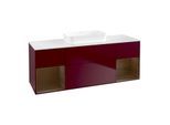 Villeroy und Boch Finion Waschtischunterschrank F741GNHB 160x60,3x50,1cm, Regale Walnut veneer, Peony Matt