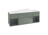 Villeroy und Boch Finion Waschtischunterschrank F741HGGM 160x60,3x50,1cm, Regale Midnight matt lacquer, Olive Matt Lacquer
