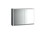 Emco Loft Aufputz-Lichtspiegelschrank 979813312 1000x733mm, LED, 2-türig, schwarz/spiegel