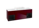 Villeroy und Boch Finion Waschtischunterschrank G741PHHB 160x60,3x50,1cm, Regale Glossy black lacquer, Peony Matt