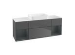 Villeroy und Boch Finion Waschtischunterschrank G741HGGK 160x60,3x50,1cm, Regale Midnight matt lacquer, Anthracite matt