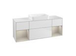 Villeroy und Boch Finion Waschtischunterschrank G741HHMT 160x60,3x50,1cm, Regale sand matt lacquer, White matt lacquer