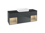 Villeroy und Boch Finion Waschtischunterschrank G742PCHG 160x60,3x50,1cm, Regale Oak Veneer, Midnight Blue Matt Lacquer