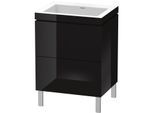 Duravit L-Cube Waschtisch-Unterschrank LC6936N4040 60 x 48 cm, ohne Hahnloch, schwarz hochglanz, 2 Auszüge, bodenstehend