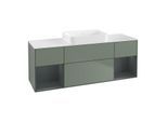 Villeroy und Boch Finion Waschtischunterschrank G741HGGM 160x60,3x50,1cm, Regale Midnight matt lacquer, Olive Matt Lacquer