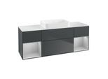 Villeroy und Boch Finion Waschtischunterschrank G741GJHG 160x60,3x50,1cm, Regale Light grey matt lacquer, Midnight Blue Matt Lacquer