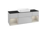 Villeroy und Boch Finion Waschtischunterschrank G742HHGJ 160x60,3x50,1cm, Regale sand matt lacquer, Light grey matt