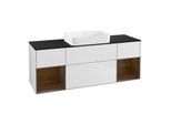 Villeroy und Boch Finion Waschtischunterschrank G742GNMT 160x60,3x50,1cm, Regale Walnut veneer, White matt lacquer