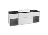 Villeroy und Boch Finion Waschtischunterschrank F742GKMT 160x60,3x50,1cm, Regale Anthracite matt lacquer, White matt lacquer