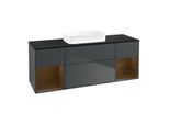 Villeroy und Boch Finion Waschtischunterschrank F742GNHG 160x60,3x50,1cm, Regale Walnut veneer, Midnight Blue Matt Lacquer